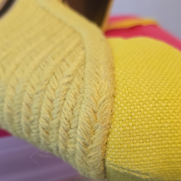 Sunny Yellow Espadrille Wedges - Picture 15 of 17